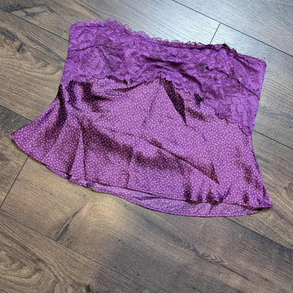 Free People Y2k All Dressed Up Lace Polka Dot Strapless No Straps Size L‎